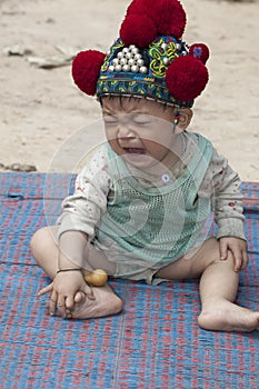 Asian baby of Laos, ethnic group Yao