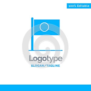 Asian, Bangla, Bangladesh, Country, Flag Blue Solid Logo Template. Place for Tagline