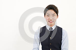 Asian bank teller