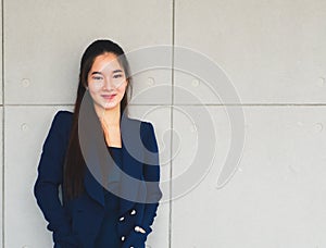 Asian beautiful business woman smile so happy