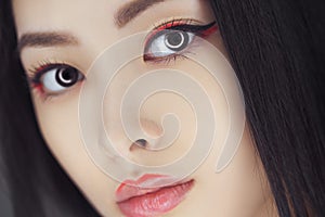 Asian beauty woman with creative make-up. Close-up portrait.