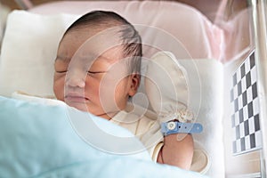 Asian big newborn baby at hospital