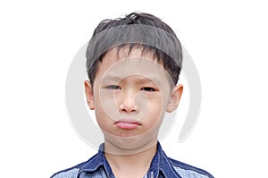Asian boy crying