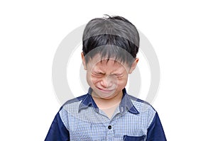 Asian boy crying