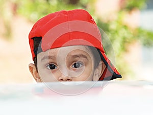 Asian boy with hat