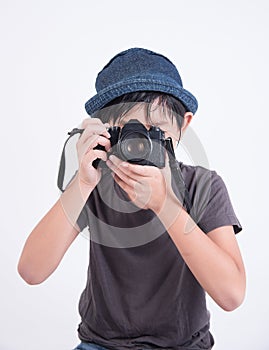 Asian boy photographer