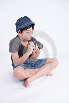 Asian boy photographer