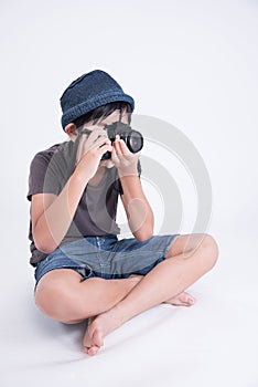 Asian boy photographer