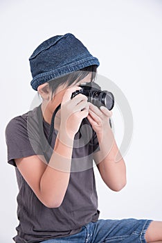 Asian boy photographer