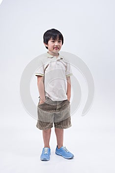 Asian boy stand