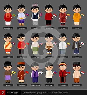 Asian boys in national dress.