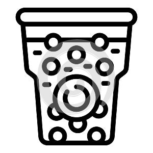 Asian bubble tea icon outline vector. Tapioca pearls concoction