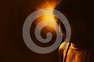 Asian buddha with light of wisdom