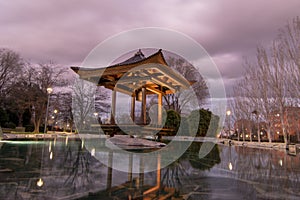 Asian building in honor of peace. Peace bell photo