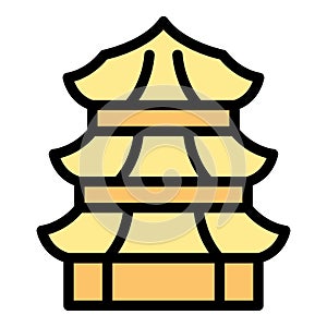 Asian building icon vector flat