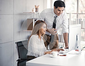 Asian business co-worker people talking in the meeting room