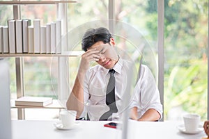 Asian business co-worker people talking in the meeting room