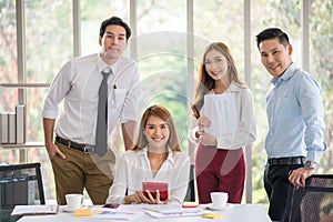 Asian business co-worker people talking in the meeting room