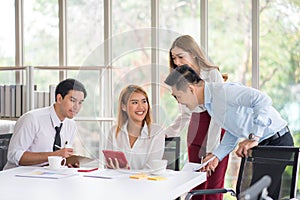 Asian business co-worker people talking in the meeting room