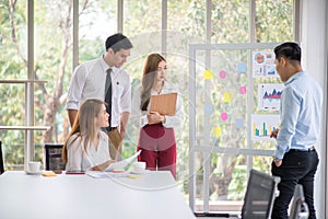 Asian business co-worker people talking in the meeting room