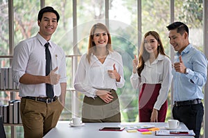 Asian business co-worker people talking in the meeting room