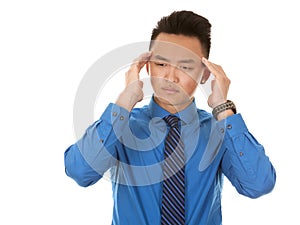 Asian business man headache