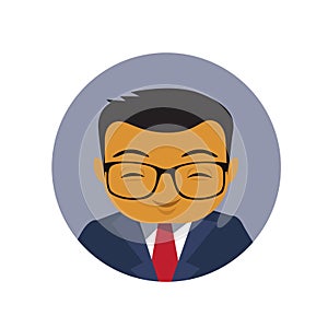 Asian Business Man Profile Icon, Chinese Or Japanese Businessman Avatar Isolated