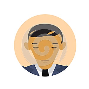 Asian Business Man Profile Icon, Chinese Or Japanese Businessman Avatar Isolated