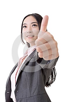 Asian business woman give you excellent gesture