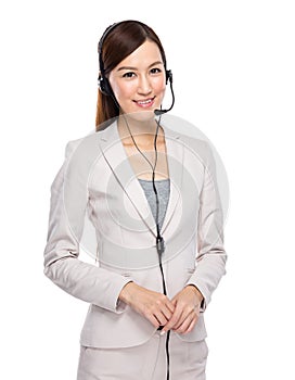 Asian Business Woman with headphone