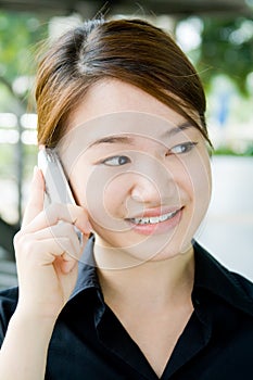 Asian business woman with phone