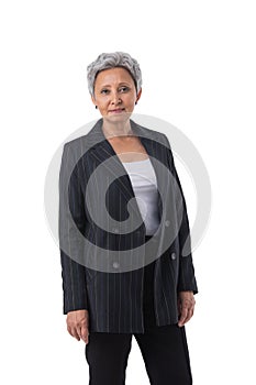 Asian business woman portrait on white