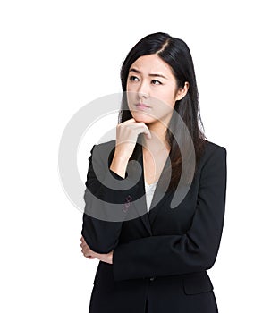 Asian Business Woman thinking