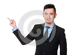 Asian Businessman with finger point up