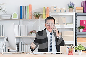 Asian businessman at office