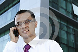 Asian businessman on the phone