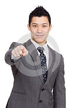 Asian businessman point to you