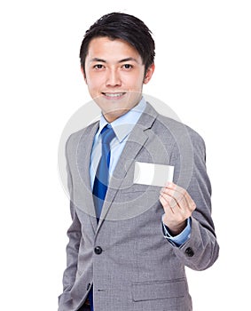 Asian businessman show with name card