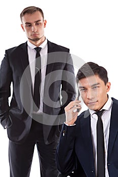 Asian businessman talking on the phone