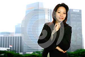 Asian businesswoman in city