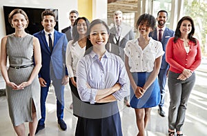Asian businesswoman and her business team, group portrait