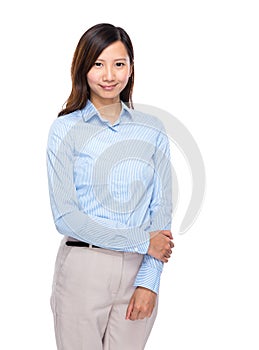 Asian businesswoman hold arm