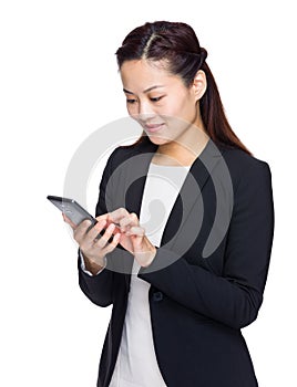 Asian businesswoman look at mobile phone