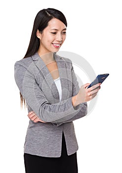 Asian businesswoman use of cellphone