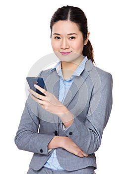 Asian businesswoman use of the cellphone