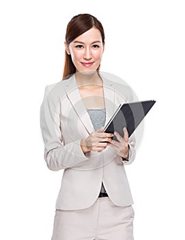 Asian businesswoman use tablet