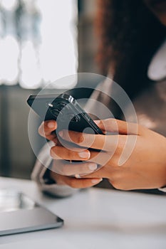 Asian businesswoman working on laptop computer Look for job online, freelance looking and typing on notebook on table, lifestyle