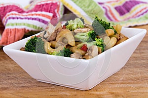 Asian chicken macaroni noodle meal