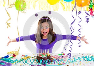 Asian child kid girl in birthday party