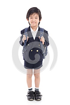 Asian child in school uniform